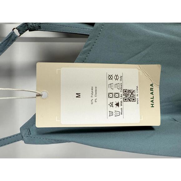 NWT Halara Breezeful Cut Out Pocket Pleated Mini Casual Dress Mineral Blue M - Picture 5 of 12